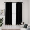 Linen-Look Blackout Curtains with Grommets 2pcs Black 140x175cm Colour black Size 140 x 175 cm Quantity in Package 2 