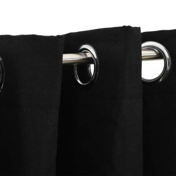 Linen-Look Blackout Curtains - 2pcs Black 140x175cm | Hipo Market