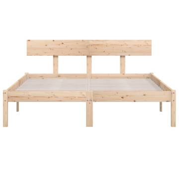 Solid Wood Pine Bed Frame 140x190 cm - Modern Comfort