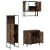 3 Piece Bathroom Furniture Set - Smoked Oak Engineered Wood