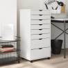 Rolling Cabinet with Drawers MOSS White Solid Wood Pine Colour white Size 53 x 39 x 103 cm Quantity in Package 1 Number of 