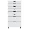 Rolling Cabinet MOSS White Solid Wood Pine - Organize Effortlessly