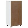 Rolling Cabinet MOSS White Solid Wood Pine - Organize Effortlessly