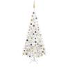 Artificial Pre-lit Christmas Tree with Ball Set L 240 cm White Colour white and gold Size 240 x 120 cm Quantity in Package 1 Number of Branch Tips 