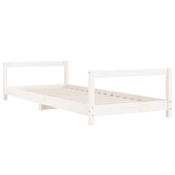 Kids Bed Frame White 90x200 cm - Solid Pine Wood Design | HipoMarket