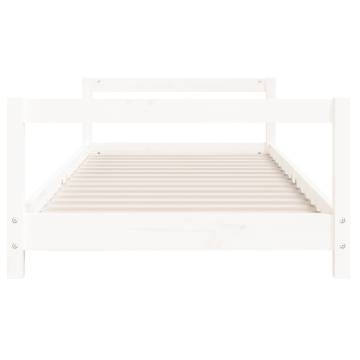 Kids Bed Frame White 90x200 cm - Solid Pine Wood Design | HipoMarket