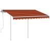 Manual Retractable Awning 3x2.5m - Orange & Brown | HipoMarket