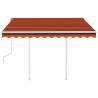 Manual Retractable Awning 3x2.5m - Orange & Brown | HipoMarket