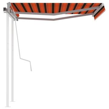 Manual Retractable Awning 3x2.5m - Orange & Brown | HipoMarket