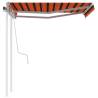 Manual Retractable Awning 3x2.5m - Orange & Brown | HipoMarket