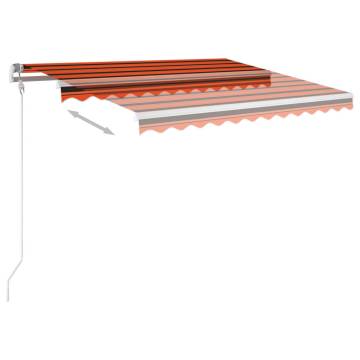 Manual Retractable Awning 3x2.5m - Orange & Brown | HipoMarket