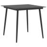 Garden Dining Table Black 80x80x74 cm Steel and Glass Size 80 x 80 x 74 cm Quantity in Package 1 