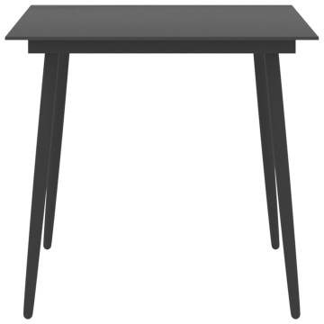 Garden Dining Table Black 80x80x74 cm - Stylish & Durable