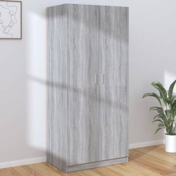 Grey Sonoma Wardrobe 80x50x180 cm | Chic Storage Solution