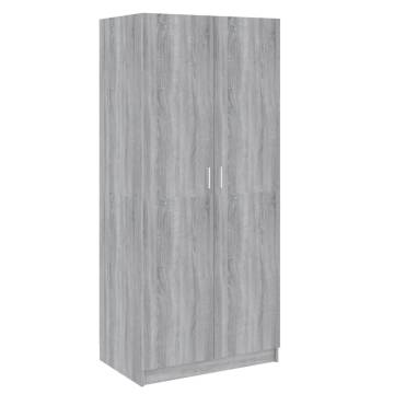 Grey Sonoma Wardrobe 80x50x180 cm | Chic Storage Solution