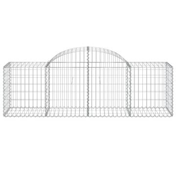 Arched Gabion Baskets 5 pcs - Galvanised Iron Garden Decor