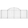 Arched Gabion Baskets 5 pcs - Galvanised Iron Garden Decor