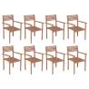 Stackable Garden Chairs 8 pcs Solid Teak Wood Quantity in Package 8 Number of 1 