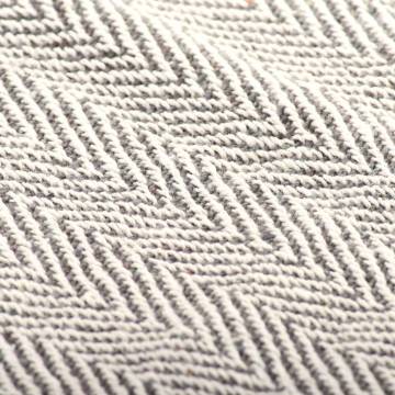 Throw Cotton Herringbone 125x150 cm Grey - Hipomarket UK