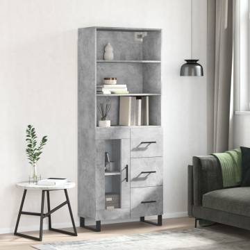 Stylish Highboard Concrete Grey - Elegant & Durable | HipoMarket