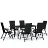 7 Piece Black Garden Dining Set - Stylish Outdoor Furniture