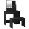 Stylish LED Dressing Table Set | Black Engineered Wood