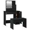 Stylish LED Dressing Table Set | Black Engineered Wood