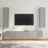 4 Piece TV Cabinet Set Grey Sonoma Engineered Wood Colour grey sonoma Quantity in Package 4 Width 100 cm 