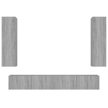 4 Piece Grey Sonoma TV Cabinet Set | Modern Home Furniture