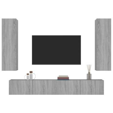 4 Piece Grey Sonoma TV Cabinet Set | Modern Home Furniture