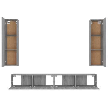 4 Piece Grey Sonoma TV Cabinet Set | Modern Home Furniture