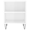 Elegant High Gloss White Bedside Cabinets - 2 pcs, 40x30x50 cm