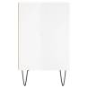 Elegant High Gloss White Bedside Cabinets - 2 pcs, 40x30x50 cm