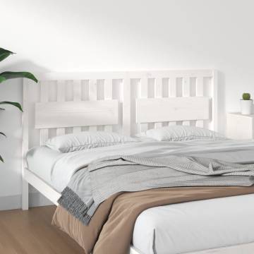 Stylish White Bed Headboard - Solid Pine Wood 165.5x4x100 cm