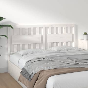 Stylish White Bed Headboard - Solid Pine Wood 165.5x4x100 cm