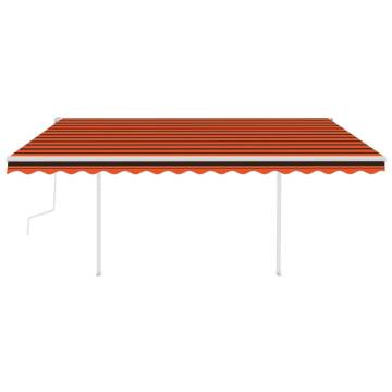 Manual Retractable Awning 4x3m - Orange & Brown | HipoMarket