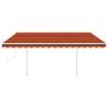 Manual Retractable Awning 4x3m - Orange & Brown | HipoMarket