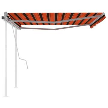 Manual Retractable Awning 4x3m - Orange & Brown | HipoMarket