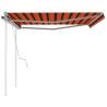 Manual Retractable Awning 4x3m - Orange & Brown | HipoMarket