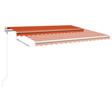 Manual Retractable Awning 4x3m - Orange & Brown | HipoMarket