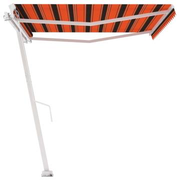 Freestanding Manual Retractable Awning 400x300 cm - Orange/Brown