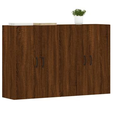 Elegant Wall Mounted Cabinets - 2 pcs Brown Oak Wood