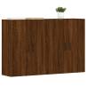 Elegant Wall Mounted Cabinets - 2 pcs Brown Oak Wood