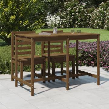 Honey Brown Garden Table - Solid Pine Wood 159.5x82.5 cm