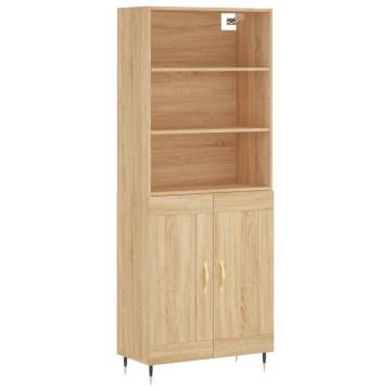 Stylish Highboard Sonoma Oak - 69.5x34x180 cm | Hipo Market