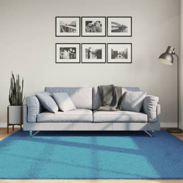 Rug OVIEDO Short Pile Turquoise 200x200 cm - Comfort & Style