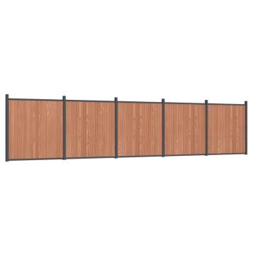 Brown WPC Fence Panel 872x186 cm - Durable & Stylish