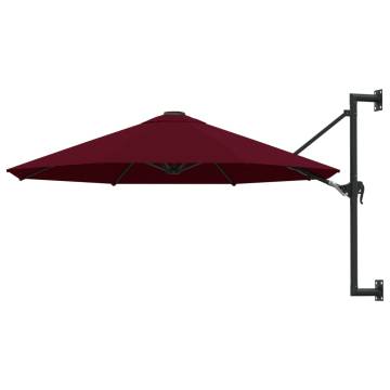 Wall-Mounted Parasol 300 cm Burgundy | Hipomarket UK