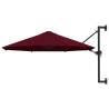 Wall-Mounted Parasol with Metal Pole 300 cm Burgundy Colour burgundy Quantity in Package 1 