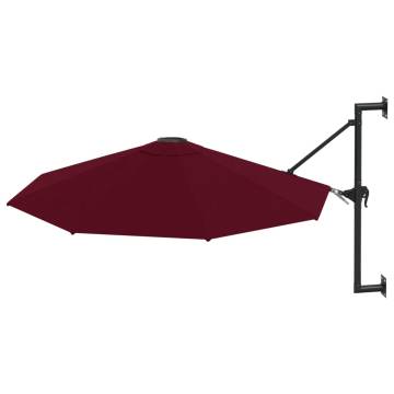 Wall-Mounted Parasol 300 cm Burgundy | Hipomarket UK